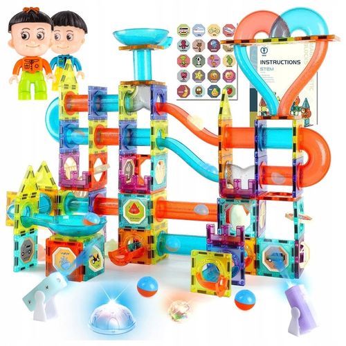 KLOCKI MAGNETYCZNE ŚWIĘCĄCE TOR KULKOWY KLOCKI KONSTRUKCYJNE KULODROM 202EL na Arena.pl