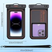 2X Wodoodporne etui IPX8 case wodoszczelny pokrowiec na telefon smartfon TO