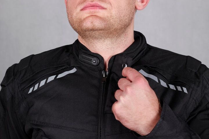 Kurtka motocyklowa HUSAR HORNET męska tekstylna czarna + kominiarka zdjęcie 4