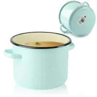 GARNEK TRADYCYJNY EMALIOWANY 5,5 L TURKUSOWY PROSTY GŁADKI GAZ INDUKCJA