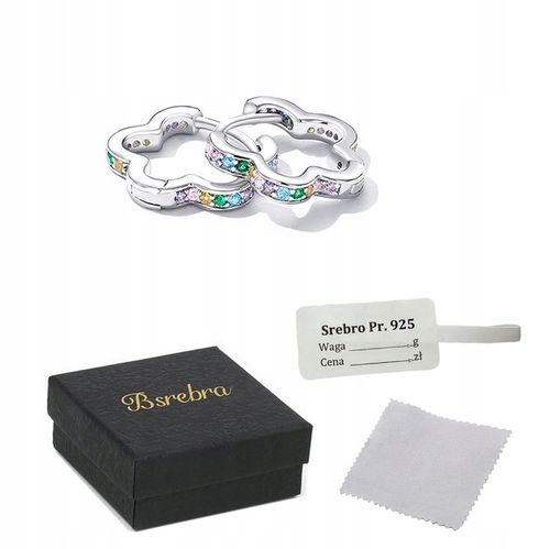 KOLCZYKI Srebrne PRÓBA 925 KOLCZYKI Srebro kwiatki Angielskie Zapiecie na Arena.pl