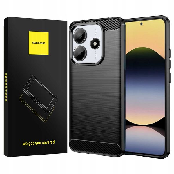 Spacecase Carbon Redmi Note 14 5G / Poco M7 Pro 5G Black zdjęcie 1