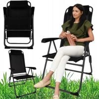 KRZESŁO OGRODOWE PLAŻOWE SKŁADANE REGULOWANE TURYSTYCZNE Z ZAGŁÓWKIEM FOTEL