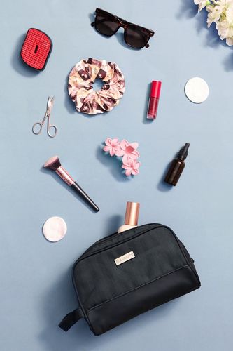 Kosmetyczka Podróżna Organizer na kosmetyki Saszetka czarny jodełka na Arena.pl