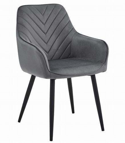 Krzesło NANA - ciemny szary aksamit / nogi czarne x 2 na Arena.pl