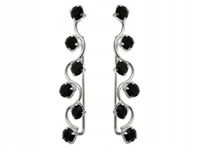 NAUSZNICE DŁUGIE CZARNY KRYSZTAŁ k2528 - 0,8g.