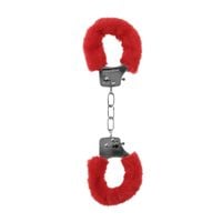 Pleasure Handcuffs Furry Red