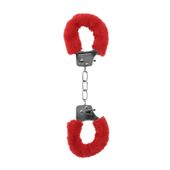 Pleasure Handcuffs Furry Red