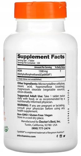 Doktor's BEST Opti MSM siarka 1500mg 120 tab STAWY na Arena.pl