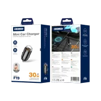 jellico ładowarka samochodowa f19 pd 30w 1xusb-c + 1xusb qc3.0 czarny
