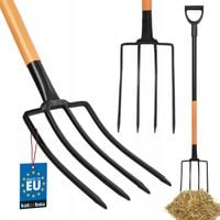 WIDŁY GOSPODARCZE ROLNICZE DO SIANA TRAWY KOMPOSTU METALOWE 4-ZĘBNE