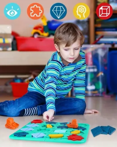 KREATYWNA ZABAWKA DLA DZIECI DROGA LABIRYNT SAMOCHÓD KLOCKI PLANSZOWA 24H = na Arena.pl