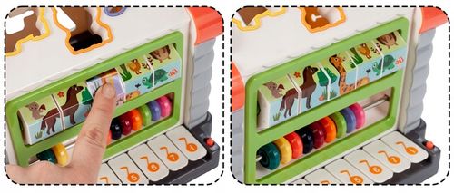MULTIDOMEK DOMEK INTERAKTYWNY SORTER KLOCKI PIANINKO ZWIERZĄTKA DLA DZIECI na Arena.pl