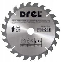 PIŁA TARCZOWA WIDIOWA TARCZA DO CIĘCIA DREWNA 250x30mm 24Z redukcja 20,16mm