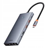 BASEUS HUB ADAPTER USB-C 13 PORTÓW HDMI, DP, VGA, USB3.1, RJ45, SF/TF, AUX