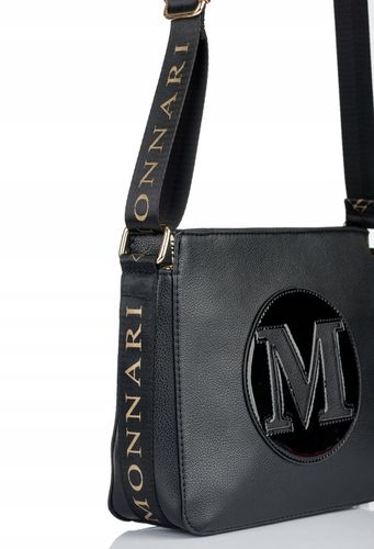 MONNARI Torebka na ramię LISTONOSZKA Pojemna PASEK LOGO PREMIUM na Arena.pl
