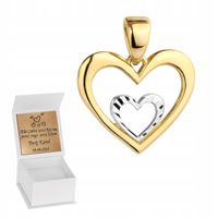 Złota zawieszka wisiorek 585 DWA SERCA GRAWER GRATIS
