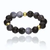 PIERŚCIONEK NA GUMCE KAMIEŃ NATURALNY KWARC RYTULOWY DEPRESJA FOBIE LĘKI