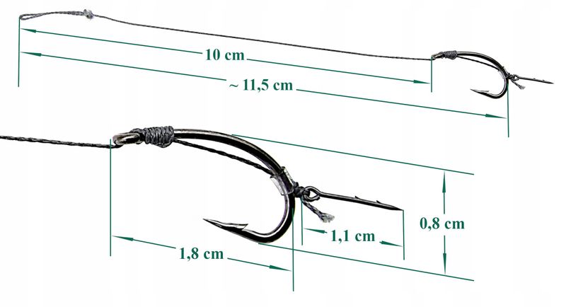 Haczyki Method Feeder na przyponie z igłą # 8 zdjęcie 2