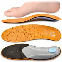 WKŁADKI BUTÓW NA PŁASKOSTOPIE KOŚLAWOŚĆ SUPINUJĄCE ortopedyczne SKÓRZANE