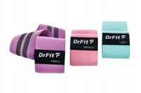 Gumy Oporowe do Ćwiczeń Materiałowe Fitness Pilates 3 sztuki TRENING GRATIS