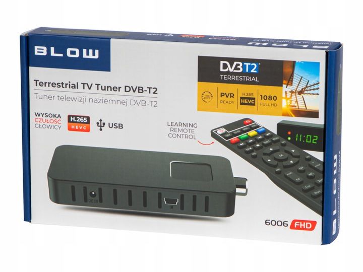 DEKODER TUNER TV DVB-T2 HEVC H.265 FULL HD MINI STICK PILOT ZESTAW zdjęcie 3