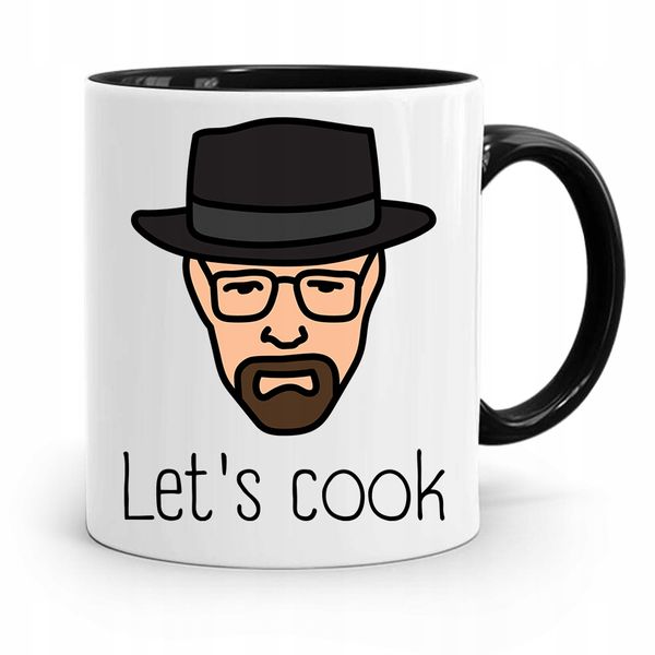 Kubek Czarny Dla Kucharza Kucharki Let's Cook Z Nadrukiem Ze Zdjęciem zdjęcie 1