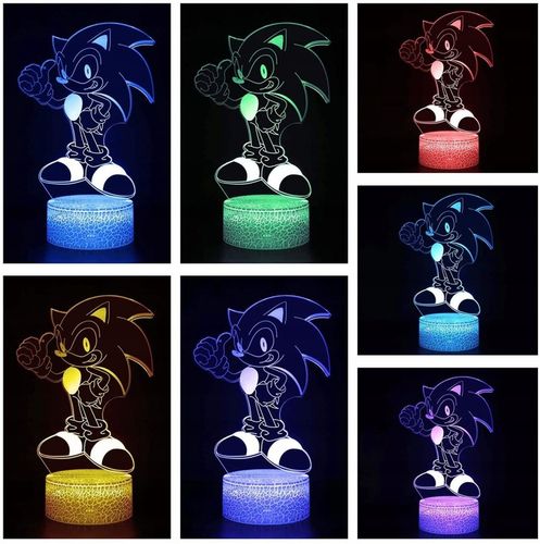 Lampka 3D nocna led usb Mały Sonic z bajki na Arena.pl