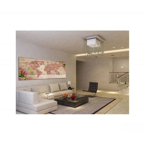 Obraz na płótnie - Canvas, Mapa Świata - cegła 150x60 na Arena.pl