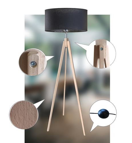 Podłogowa lampa ACAPULCO tripod+ abażur na Arena.pl
