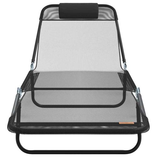 Składany leżak 2-osoba 2 pcs Czarny 182 x 55 x 85.5cm Textilene na Arena.pl