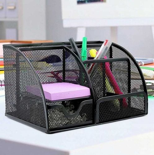 przybornik na biurko - 6 komór - czarny na Arena.pl