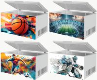 Naklejka samoprzylepna na zamrażarkę zmywarkę pralkę SPORTY PIŁKI WZORY