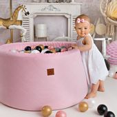 Basen z kulkami szary pikowany velvet