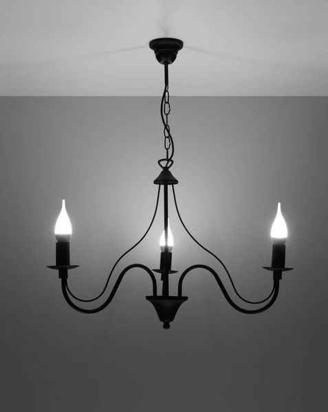 Żyrandol LAMPA wisząca SL.0217 świecznikowa OPRAWA klasyczna ZWIS na łańcuchu maria teresa czarny zdjęcie 3