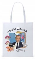 Donald Tusk Platforma Torba Eco Biała Shopper Z Nadrukiem Ze Zdjęciem