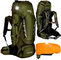 Plecak Trekkingowy Wycieczkowy 60L Turystyczny Wodoodporny + Pokrowiec NILS