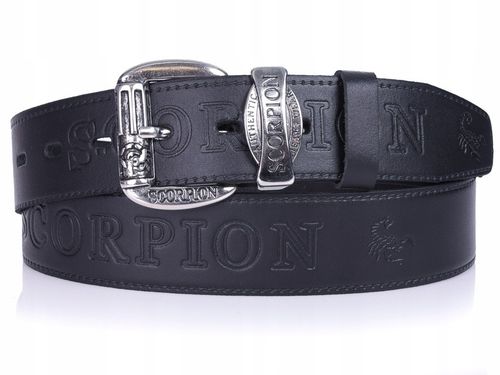 Pasek skórzany SCORPION czarny męski SKÓRA na Arena.pl