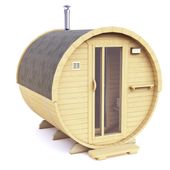 Sauna Tonne 2,4 x 2,2 m z zabudowanym przedsionkiem