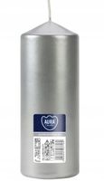 Świeca parafinowa Bezzapachowa Aura Bispol 60/150 srebrny metalik