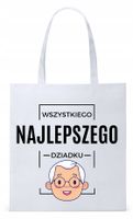 Dla Dziadka Na Prezent Torba Eco Biała Shopper Z Nadrukiem Ze Zdjęciem