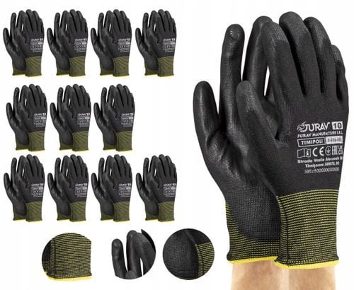 rękawice robocze czarne j-timipoli_bb10-xl - 12 par na Arena.pl