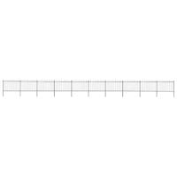 Ogrodzenie z zaokrąglonymi końcami, stalowe, 17 x 1,2 m, czarne