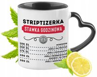 Kubek Czarny Z Uszkiem W Kształcie Serca Dla Striptizerki Na Prezent