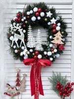 WIANEK ŚWIĄTECZNY BOŻE NARODZENIE WIENIEC NA DRZWI STROIK CHOINKI RENIFER