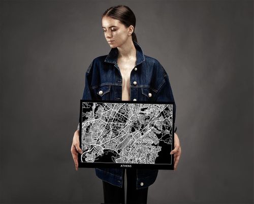 Obraz na płótnie – Canvas, plan miasta Ateny 60x40 na Arena.pl