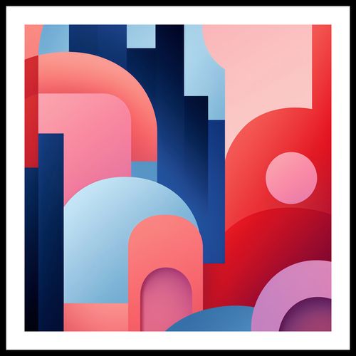 Plakat 50x50cm Miasto Kolorów na Arena.pl