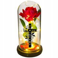 WIECZNA RÓŻA ŚWIECĄCA Lampion LED Dekoracja Na GRÓB Na Cmentarz