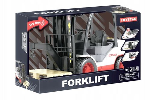 DUŻY WÓZEK WIDŁOWY Z NAPĘDEM Z PALETĄ DŻWIĘKI SZTAPLARKA WIDLAK GUMOWE KOŁA na Arena.pl