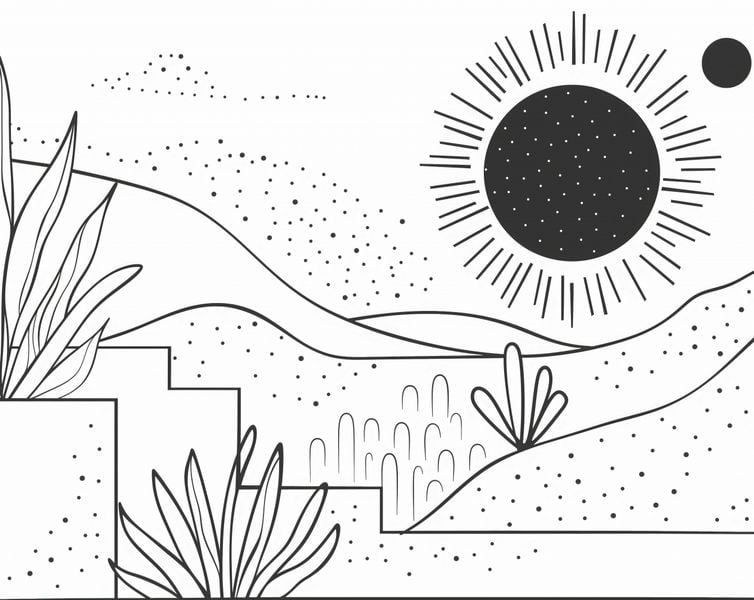 Plakat 76x60,5cm Linearny Pejzaż zdjęcie 1